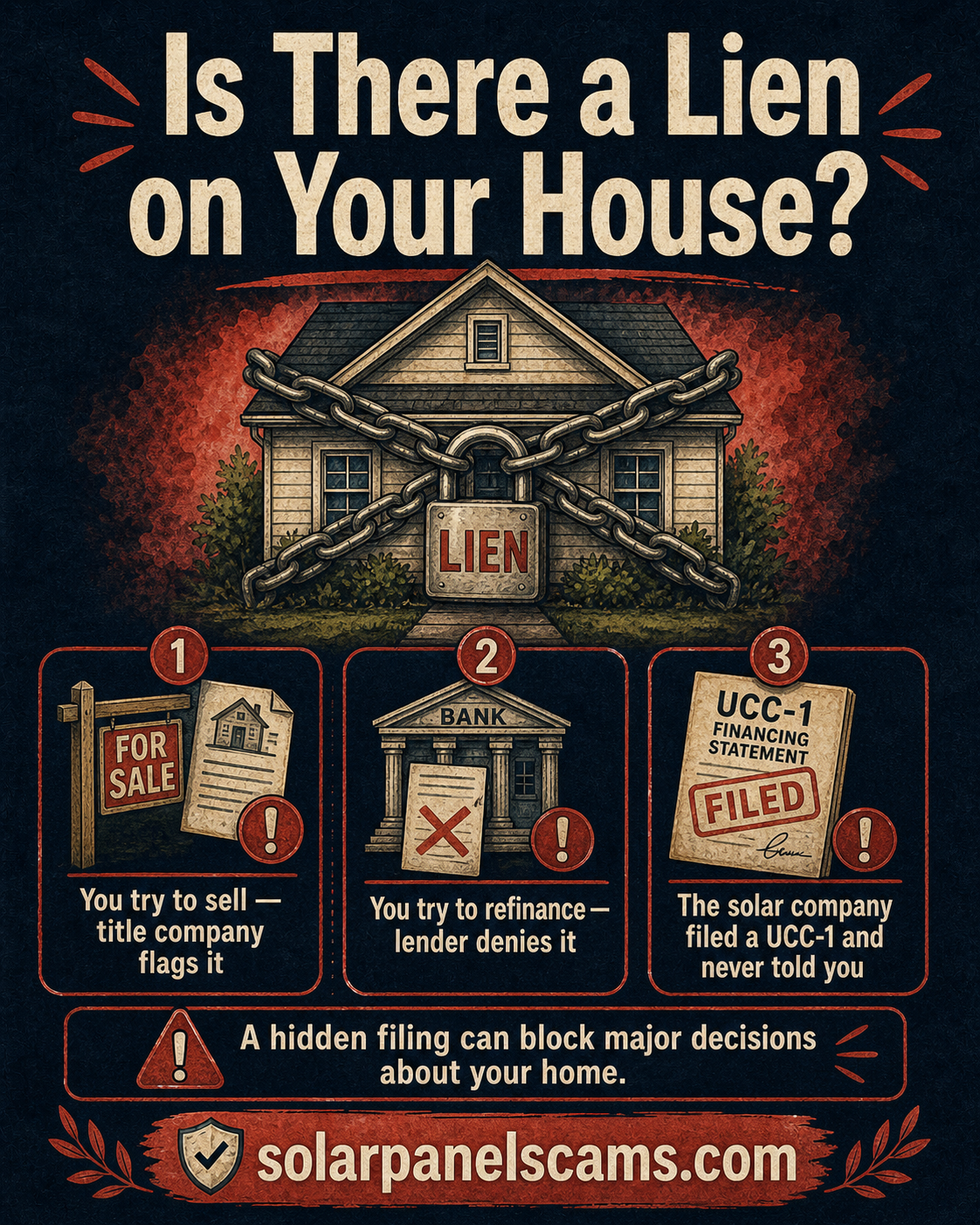 Solar UCC-1 filing warning: a hidden filing can affect home sale, refinancing, and title review